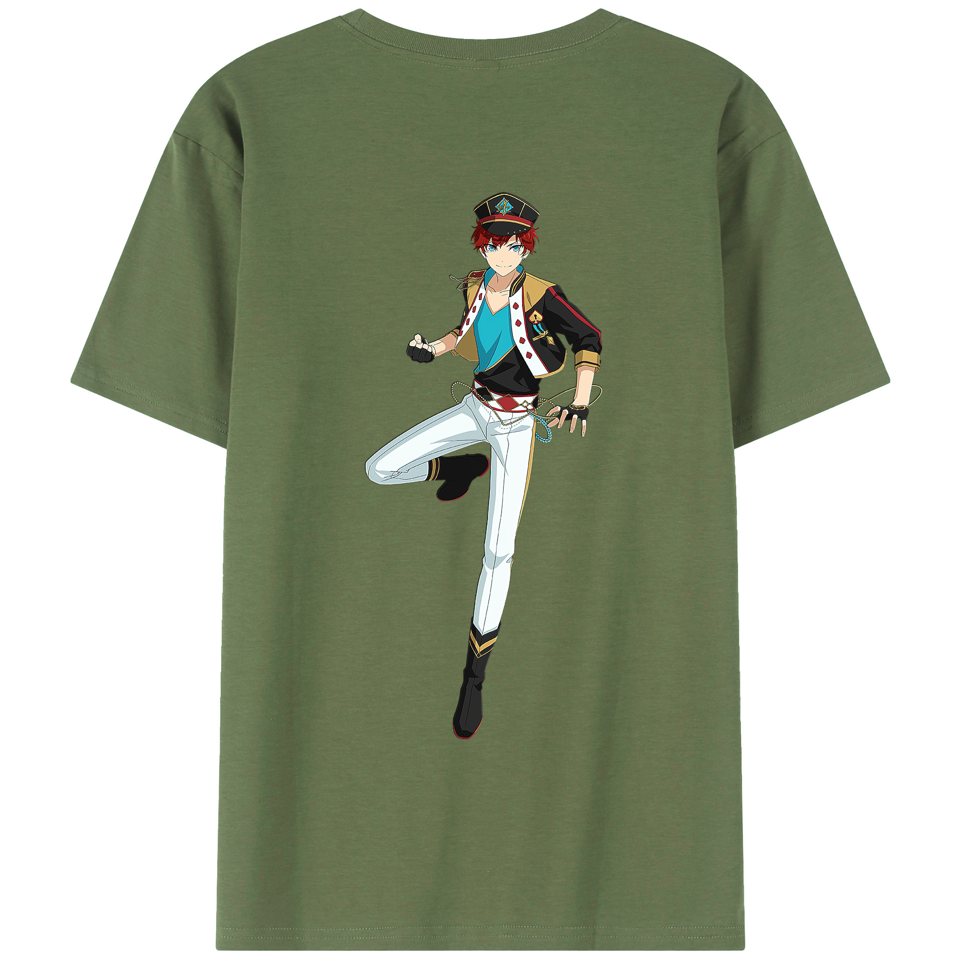 （画像用） あんさんぶるスターズ! Ensemble Stars 綿100％ メンズ半袖Tシャツ（バックプリント） 通気性